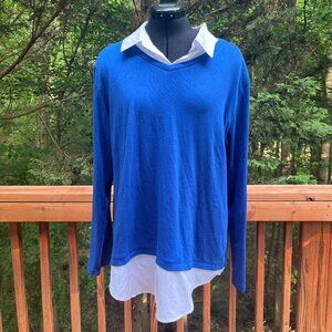 Miss Fortune Primary Blue Combo Long Sleeve Shirt